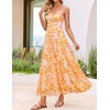 image:imageZESICA Womens Summer Floral Sleeveless Maxi Dress 2026 Boho Mesh Spaghetti Strap Flowy Beach Wedding Guest Long DressesOrange