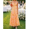 image:imageZESICA Womens Summer Floral Sleeveless Maxi Dress 2026 Boho Mesh Spaghetti Strap Flowy Beach Wedding Guest Long DressesOrange