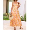 image:imageZESICA Womens Summer Floral Sleeveless Maxi Dress 2026 Boho Mesh Spaghetti Strap Flowy Beach Wedding Guest Long DressesOrange