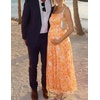 image:imageZESICA Womens Summer Floral Sleeveless Maxi Dress 2026 Boho Mesh Spaghetti Strap Flowy Beach Wedding Guest Long DressesOrange