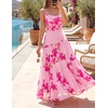 image:imageZESICA Womens Summer Floral Sleeveless Maxi Dress 2026 Boho Mesh Spaghetti Strap Flowy Beach Wedding Guest Long DressesPink