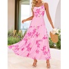 image:imageZESICA Womens Summer Floral Sleeveless Maxi Dress 2026 Boho Mesh Spaghetti Strap Flowy Beach Wedding Guest Long DressesPink