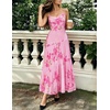 image:imageZESICA Womens Summer Floral Sleeveless Maxi Dress 2026 Boho Mesh Spaghetti Strap Flowy Beach Wedding Guest Long DressesPink