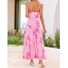 image:imageZESICA Womens Summer Floral Sleeveless Maxi Dress 2026 Boho Mesh Spaghetti Strap Flowy Beach Wedding Guest Long DressesPink