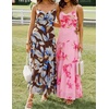 image:imageZESICA Womens Summer Floral Sleeveless Maxi Dress 2026 Boho Mesh Spaghetti Strap Flowy Beach Wedding Guest Long DressesPink