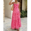 image:imageZESICA Womens Summer Floral Sleeveless Maxi Dress 2026 Boho Mesh Spaghetti Strap Flowy Beach Wedding Guest Long DressesRose