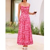 image:imageZESICA Womens Summer Floral Sleeveless Maxi Dress 2026 Boho Mesh Spaghetti Strap Flowy Beach Wedding Guest Long DressesRose