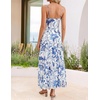 image:imageZESICA Womens Summer Floral Sleeveless Maxi Dress 2026 Boho Mesh Spaghetti Strap Flowy Beach Wedding Guest Long DressesWhiteblue