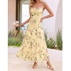 image:imageZESICA Womens Summer Floral Sleeveless Maxi Dress 2026 Boho Mesh Spaghetti Strap Flowy Beach Wedding Guest Long DressesYellow