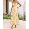 image:imageZESICA Womens Summer Floral Sleeveless Maxi Dress 2026 Boho Mesh Spaghetti Strap Flowy Beach Wedding Guest Long DressesYellow