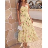 image:imageZESICA Womens Summer Floral Sleeveless Maxi Dress 2026 Boho Mesh Spaghetti Strap Flowy Beach Wedding Guest Long DressesYellow