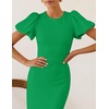 image:imageZESICA Womens Summer Short Sleeve Bodycon Midi Dress 2026 Spring Elegant Formal Wedding Guest Cocktail Party DressesGreen