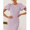 image:imageZESICA Womens Summer Short Sleeve Bodycon Midi Dress 2026 Spring Elegant Formal Wedding Guest Cocktail Party DressesLightpurple