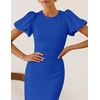 image:imageZESICA Womens Summer Short Sleeve Bodycon Midi Dress 2026 Spring Elegant Formal Wedding Guest Cocktail Party DressesRoyalblue