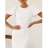 image:imageZESICA Womens Summer Short Sleeve Bodycon Midi Dress 2026 Spring Elegant Formal Wedding Guest Cocktail Party DressesWhite