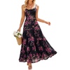 image:imageZESICA Womens Summer Floral Sleeveless Maxi Dress 2026 Boho Mesh Spaghetti Strap Flowy Beach Wedding Guest Long DressesBlack