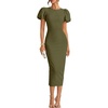 image:imageZESICA Womens Summer Short Sleeve Bodycon Midi Dress 2026 Spring Elegant Formal Wedding Guest Cocktail Party DressesArmygreen