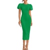 image:imageZESICA Womens Summer Short Sleeve Bodycon Midi Dress 2026 Spring Elegant Formal Wedding Guest Cocktail Party DressesGreen