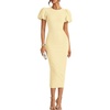 image:imageZESICA Womens Summer Short Sleeve Bodycon Midi Dress 2026 Spring Elegant Formal Wedding Guest Cocktail Party DressesLightyellow