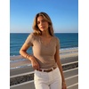 image:imageZESICA Womens Summer 2026 Short Sleeve Trendy Lace V Neck Tops Fitted Cute Shirts Dressy Casual Blouses Y2k Going Out OutfitsKhaki