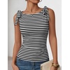 image:imageZESICA Womens Cute Summer Going Out Tank Tops 2026 Y2K Trendy Tie Shoulder Boat Neck Ruch Fitted ShirtsDim