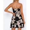 image:imageZESICA Womens 2026 Summer Strapless Floral Mini Dress  3D Embroidered Mesh ALine Tube Top Off Shoulder Short Dresses for Wedding Guest Cocktail Formal Party Beach VacationBlack