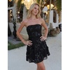 image:imageZESICA Womens 2026 Summer Strapless Floral Mini Dress  3D Embroidered Mesh ALine Tube Top Off Shoulder Short Dresses for Wedding Guest Cocktail Formal Party Beach VacationDim