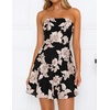 image:imageZESICA Womens 2026 Summer Strapless Floral Mini Dress  3D Embroidered Mesh ALine Tube Top Off Shoulder Short Dresses for Wedding Guest Cocktail Formal Party Beach VacationBlack