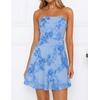 image:imageZESICA Womens 2026 Summer Strapless Floral Mini Dress  3D Embroidered Mesh ALine Tube Top Off Shoulder Short Dresses for Wedding Guest Cocktail Formal Party Beach VacationBlue