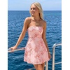 image:imageZESICA Womens 2026 Summer Strapless Floral Mini Dress  3D Embroidered Mesh ALine Tube Top Off Shoulder Short Dresses for Wedding Guest Cocktail Formal Party Beach VacationPink