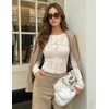 image:imageZESICA Womens Lace Mesh Sheer See Through Long Sleeve Top  Fitted Crew Neck Y2K Going Out Tops Cute Sexy Floral Tee Shirts 2026 Fall Club Party Concert Date Night Vacation OutfitsApricot