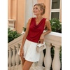 image:imageZESICA Womens Cowl Neck Business Casual Tank Tops 2026 Summer Sleeveless Knit Shirts Work Dressy BlousesRed