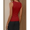 image:imageZESICA Womens Cowl Neck Business Casual Tank Tops 2026 Summer Sleeveless Knit Shirts Work Dressy BlousesRed