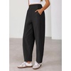 image:imageZESICA Womens Barrel Travel Pants with Pockets  2026 Trendy Baggy Hiking Golf Pant Tapered Leg Cropped Ankle Trousers Mid Rise Elastic Waist OutfitsBlack