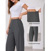 image:imageZESICA Womens Barrel Travel Pants with Pockets  2026 Trendy Baggy Hiking Golf Pant Tapered Leg Cropped Ankle Trousers Mid Rise Elastic Waist OutfitsDarkgray