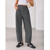 image:imageZESICA Womens Barrel Travel Pants with Pockets  2026 Trendy Baggy Hiking Golf Pant Tapered Leg Cropped Ankle Trousers Mid Rise Elastic Waist OutfitsDarkgray