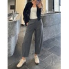image:imageZESICA Womens Barrel Travel Pants with Pockets  2026 Trendy Baggy Hiking Golf Pant Tapered Leg Cropped Ankle Trousers Mid Rise Elastic Waist OutfitsDarkgray