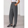 image:imageZESICA Womens Barrel Travel Pants with Pockets  2026 Trendy Baggy Hiking Golf Pant Tapered Leg Cropped Ankle Trousers Mid Rise Elastic Waist OutfitsDarkgray