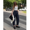 image:imageZESICA Womens Barrel Travel Pants with Pockets  2026 Trendy Baggy Hiking Golf Pant Tapered Leg Cropped Ankle Trousers Mid Rise Elastic Waist OutfitsNavy