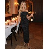 image:imageZESICA Womens Summer Off Shoulder Floral Bodycon Maxi Dress 2026 Ruched Elegant Formal Cocktail Wedding Guest Long DressesFloral Black
