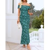 image:imageZESICA Womens Summer Off Shoulder Floral Bodycon Maxi Dress 2026 Ruched Elegant Formal Cocktail Wedding Guest Long DressesGeometric