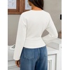image:imageZESICA Womens 2026 Fall Long Sleeve Shirts Going Out Tops  Crew Neck Batwing Cinched Waist Soft Business Casual Work Blouse Y2K Cute Trendy Fashion ClothesWhite