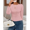 image:imageZESICA Womens 2026 Fall Long Sleeve Shirts Going Out Tops  Crew Neck Batwing Cinched Waist Soft Business Casual Work Blouse Y2K Cute Trendy Fashion ClothesPink