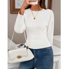 image:imageZESICA Womens 2026 Fall Long Sleeve Shirts Going Out Tops  Crew Neck Batwing Cinched Waist Soft Business Casual Work Blouse Y2K Cute Trendy Fashion ClothesWhite