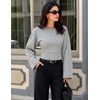 image:imageZESICA Womens 2026 Fall Long Sleeve Shirts Going Out Tops  Crew Neck Batwing Cinched Waist Soft Business Casual Work Blouse Y2K Cute Trendy Fashion ClothesGrey
