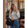 image:imageZESICA Womens 2026 Fall Long Sleeve Shirts Going Out Tops  Crew Neck Batwing Cinched Waist Soft Business Casual Work Blouse Y2K Cute Trendy Fashion ClothesGrey