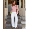 image:imageZESICA Womens 2026 Fall Long Sleeve Shirts Going Out Tops  Crew Neck Batwing Cinched Waist Soft Business Casual Work Blouse Y2K Cute Trendy Fashion ClothesPink