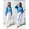 image:imageZESICA Womens 2026 Summer Crochet Hollow Out Long Sleeve Beach Bikini Swimsuit Mesh Cover Up Tunic TopLakeblue