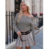 image:imageZESICA Womens Fall Long Sleeve Off Shoulder Going Out Tops  Asymmetrical Neck Shirt Crop Tops Cinched Waist Top Long Batwing Sleeve Tops Fall Shirts Date Night tops Trendy ClothesBeige
