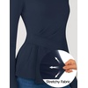 image:imageZESICA Womens Fall Long Sleeve Peplum Business Casual Tops  Boat Neck Asymmetrical Tunic Blouse Comfy Soft Fabric Work Ofiice Outfits Fashion Trendy ClothesNavy